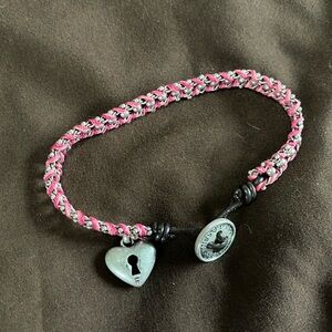 Silver and pink Fossil bracelet